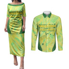 Matildas Australia Go Champions Couples Matching Puletasi and Long Sleeve Button Shirt Indigenous Dot Art Kangaroo Southern Cross Stars