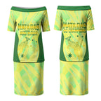 Matildas Australia Go Champions Couples Matching Puletasi and Long Sleeve Button Shirt Indigenous Dot Art Kangaroo Southern Cross Stars