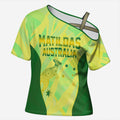 Matildas Australia Go Champions Cross Shoulder Shirt Indigenous Dot Art Kangaroo Southern Cross Stars
