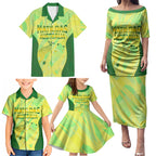 Matildas Australia Go Champions Family Matching Puletasi and Hawaiian Shirt Indigenous Dot Art Kangaroo Southern Cross Stars