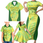 Matildas Australia Go Champions Family Matching Short Sleeve Bodycon Dress and Hawaiian Shirt Indigenous Dot Art Kangaroo Southern Cross Stars