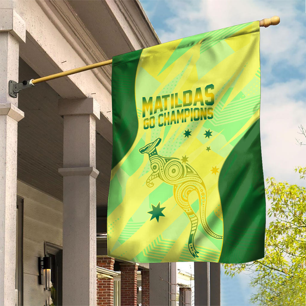 Matildas Australia Go Champions Garden Flag Indigenous Dot Art Kangaroo Southern Cross Stars