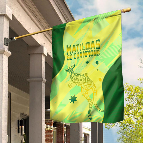 Matildas Australia Go Champions Garden Flag Indigenous Dot Art Kangaroo Southern Cross Stars