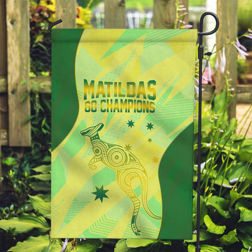 Matildas Australia Go Champions Garden Flag Indigenous Dot Art Kangaroo Southern Cross Stars