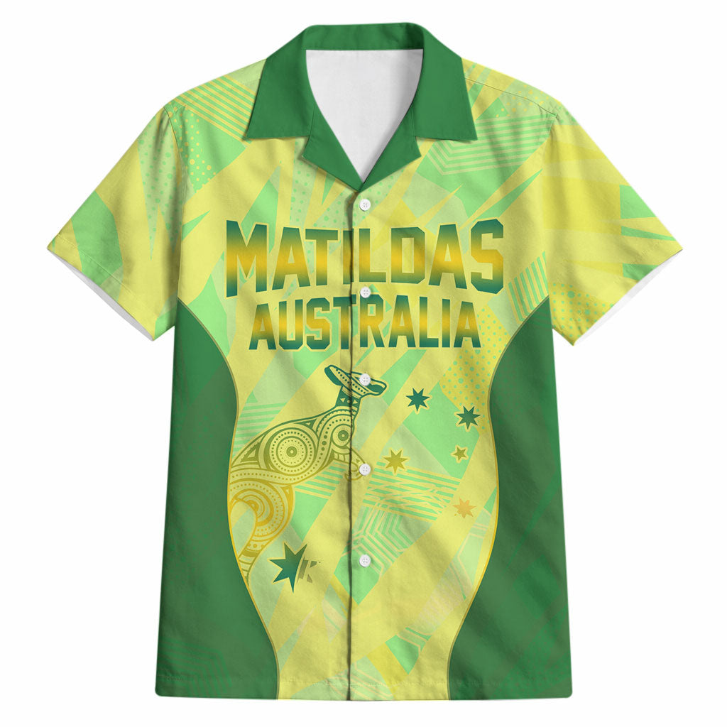 Matildas Australia Go Champions Hawaiian Shirt Indigenous Dot Art Kangaroo Southern Cross Stars