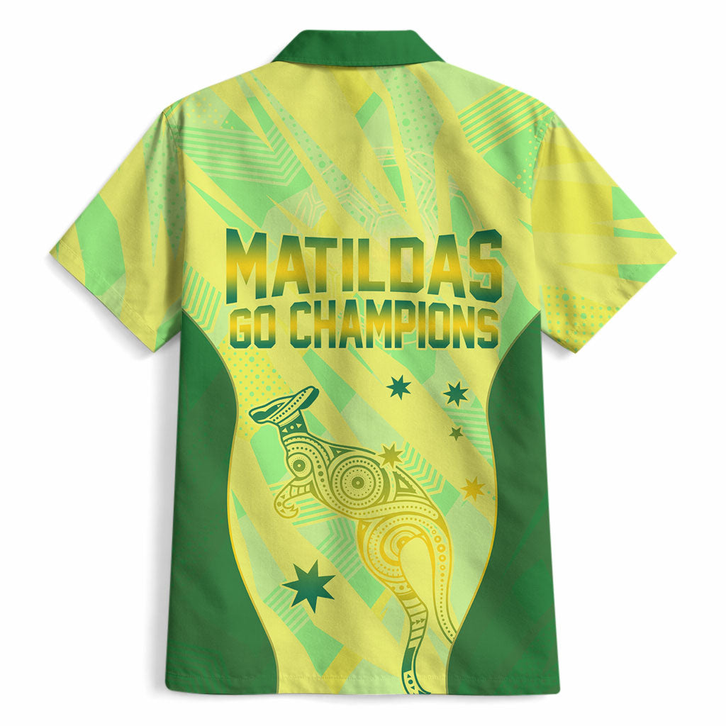 Matildas Australia Go Champions Hawaiian Shirt Indigenous Dot Art Kangaroo Southern Cross Stars