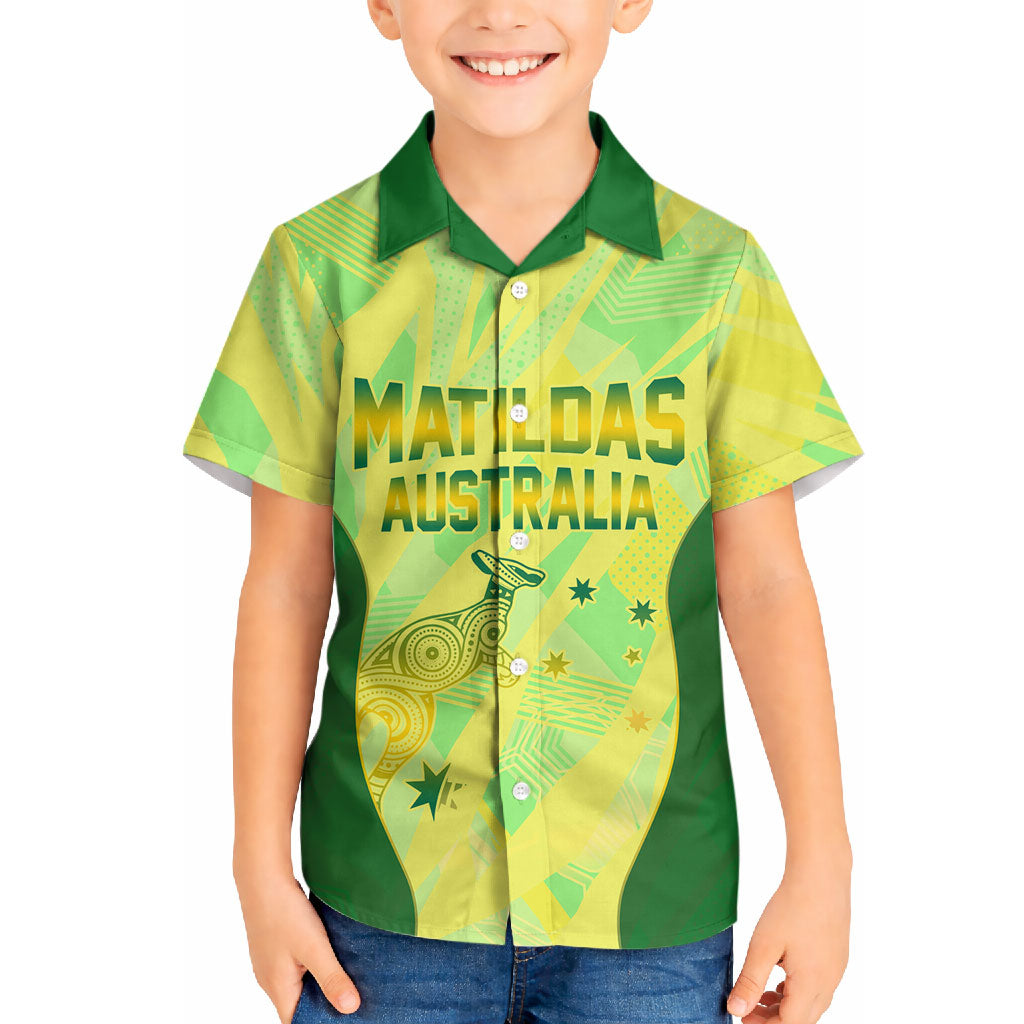 Matildas Australia Go Champions Hawaiian Shirt Indigenous Dot Art Kangaroo Southern Cross Stars