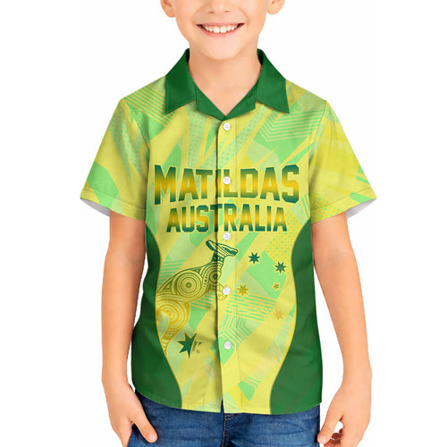 Matildas Australia Go Champions Hawaiian Shirt Indigenous Dot Art Kangaroo Southern Cross Stars