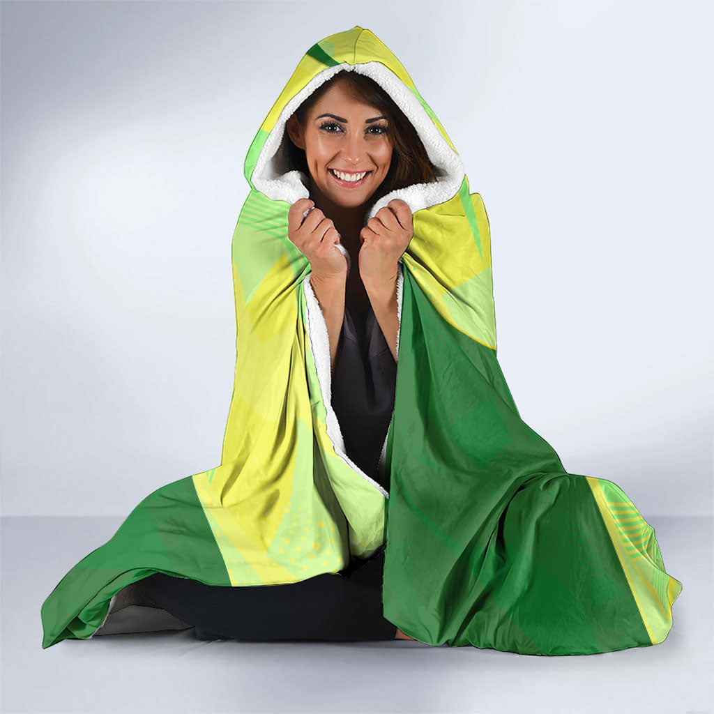 Matildas Australia Go Champions Hooded Blanket Indigenous Dot Art Kangaroo Southern Cross Stars