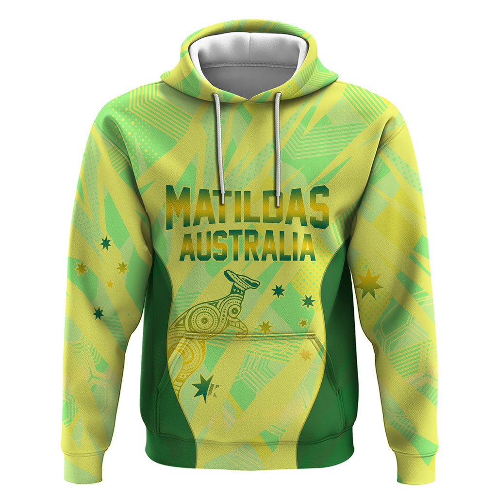 Matildas Australia Go Champions Hoodie Indigenous Dot Art Kangaroo Southern Cross Stars