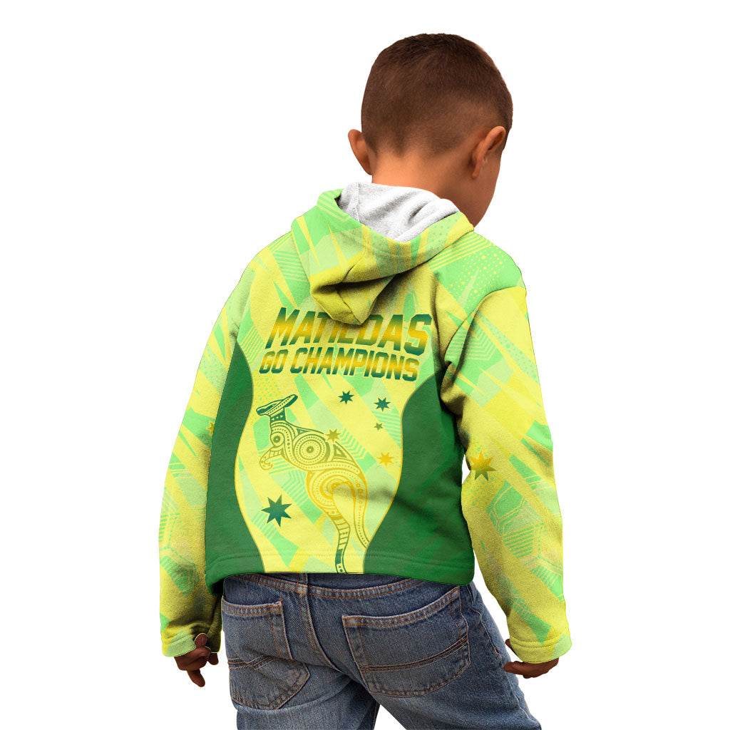 Matildas Australia Go Champions Kid Hoodie Indigenous Dot Art Kangaroo Southern Cross Stars