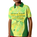 Matildas Australia Go Champions Kid Polo Shirt Indigenous Dot Art Kangaroo Southern Cross Stars