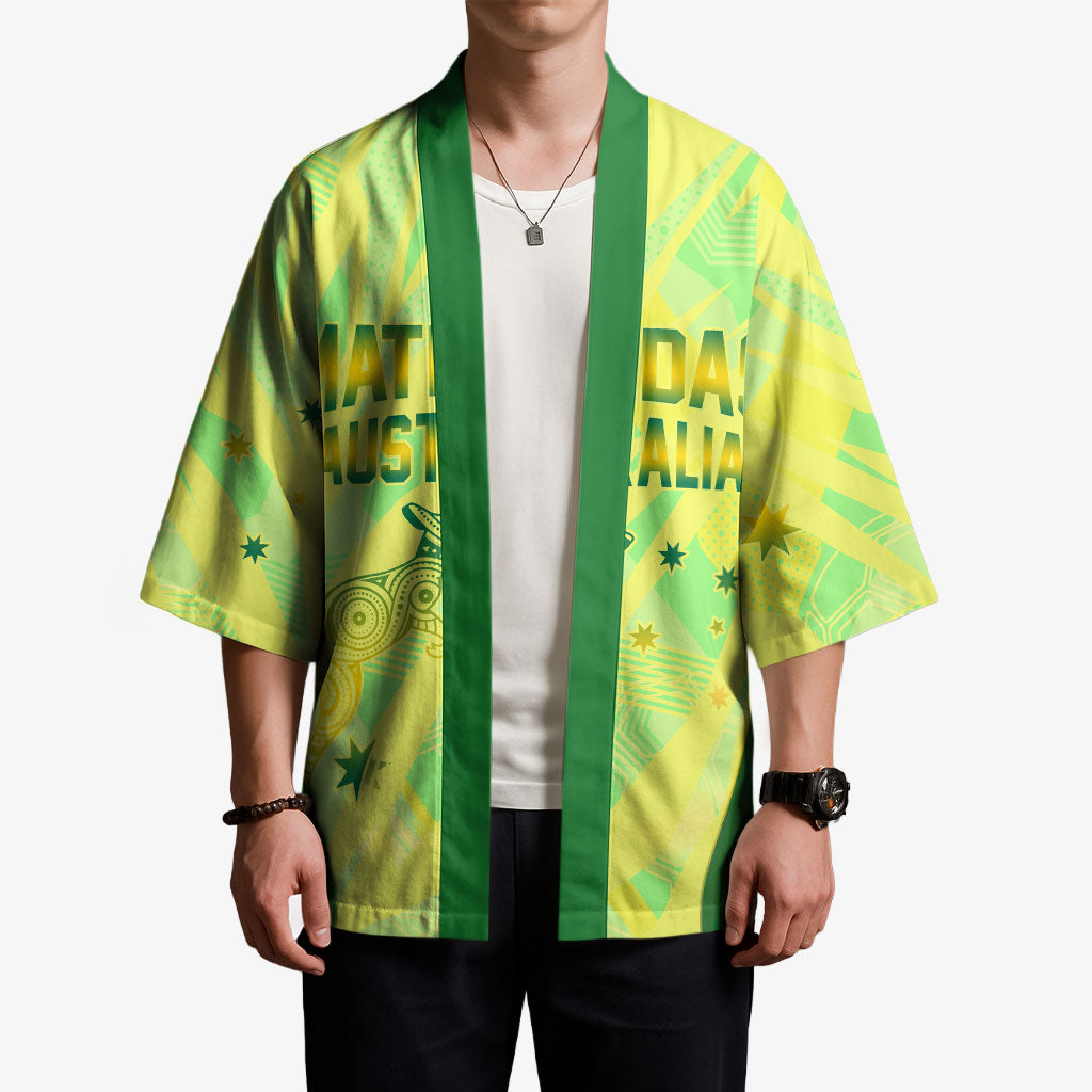 Matildas Australia Go Champions Kimono Indigenous Dot Art Kangaroo Southern Cross Stars