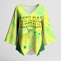 Matildas Australia Go Champions Kimono Sleeve Blouse Indigenous Dot Art Kangaroo Southern Cross Stars