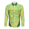 Matildas Australia Go Champions Long Sleeve Button Shirt Indigenous Dot Art Kangaroo Southern Cross Stars
