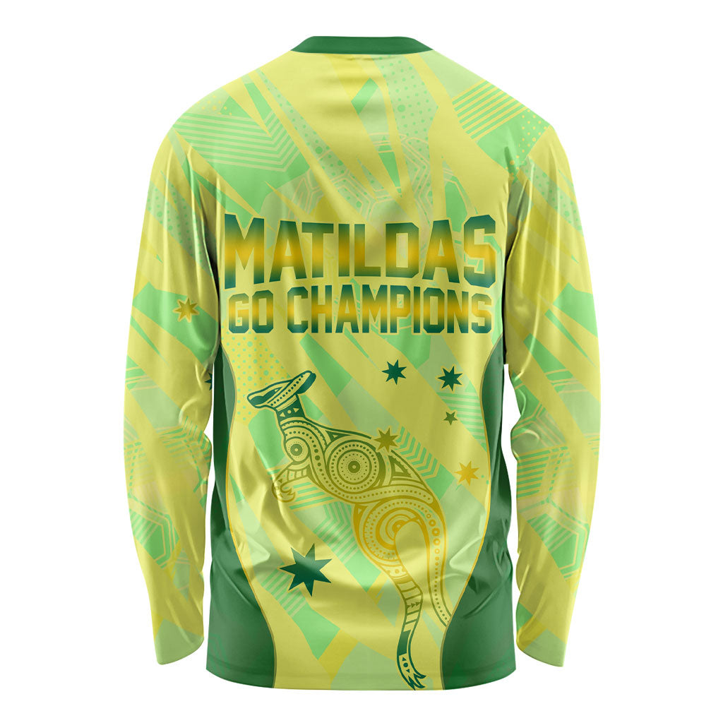 Matildas Australia Go Champions Long Sleeve Shirt Indigenous Dot Art Kangaroo Southern Cross Stars