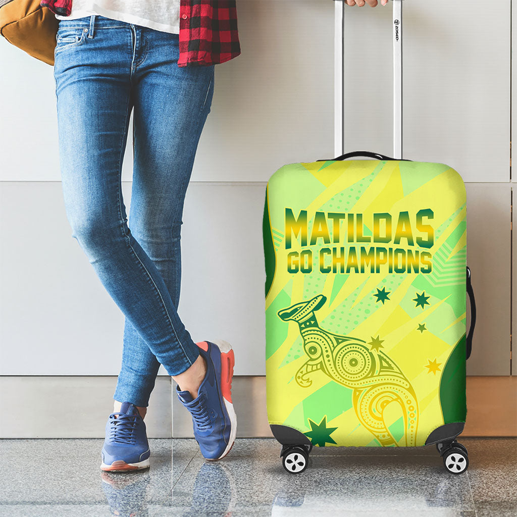 Matildas Australia Go Champions Luggage Cover Indigenous Dot Art Kangaroo Southern Cross Stars