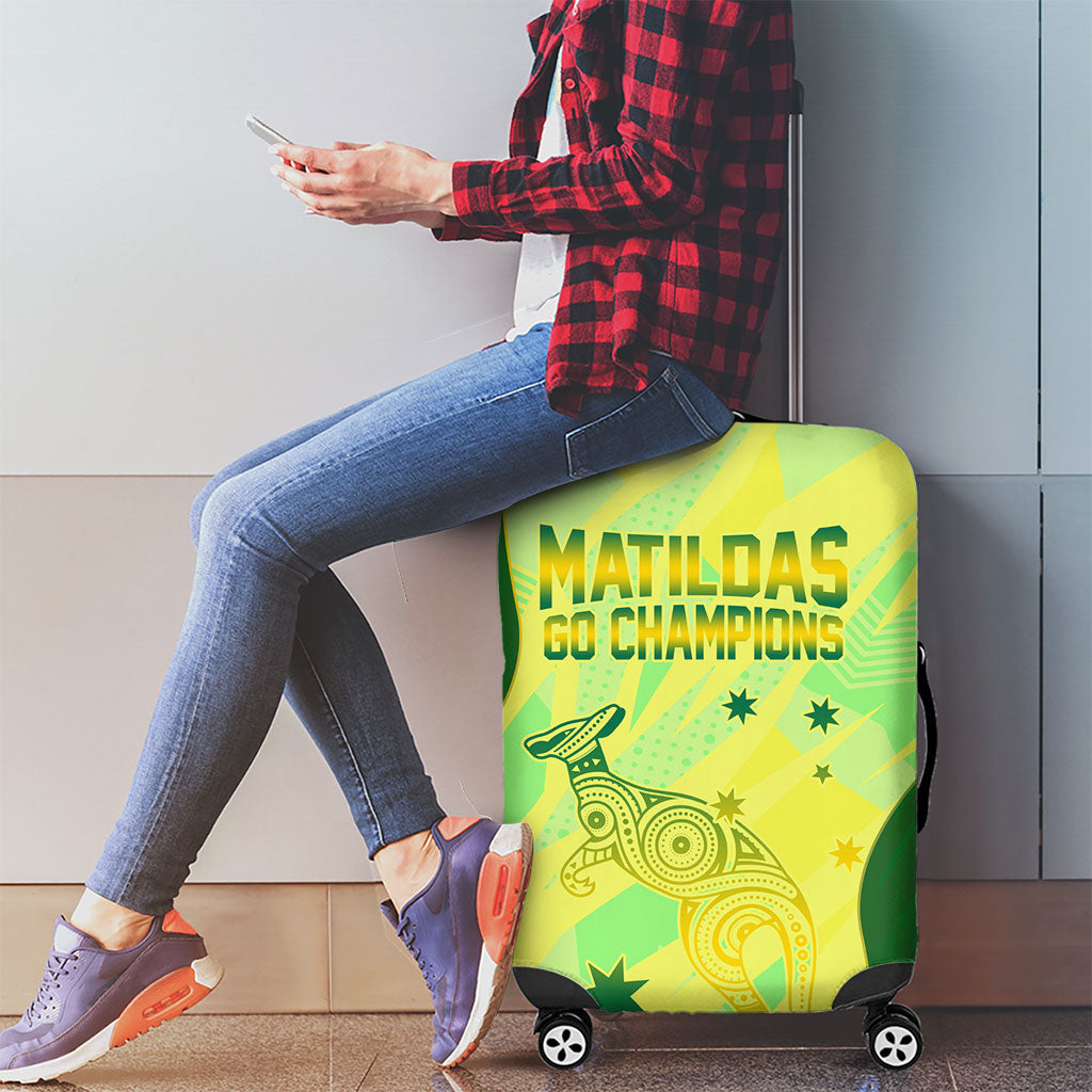 Matildas Australia Go Champions Luggage Cover Indigenous Dot Art Kangaroo Southern Cross Stars