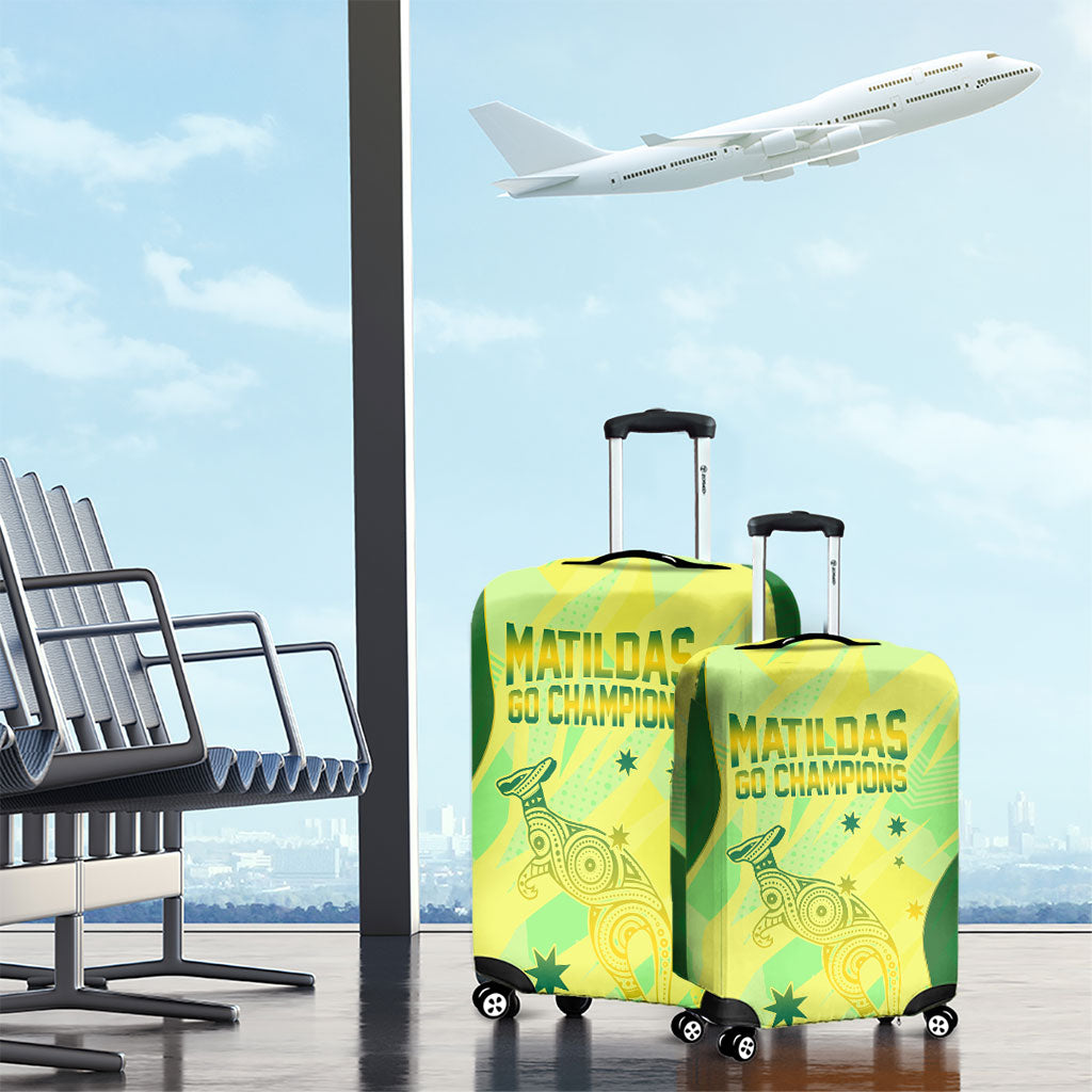 Matildas Australia Go Champions Luggage Cover Indigenous Dot Art Kangaroo Southern Cross Stars