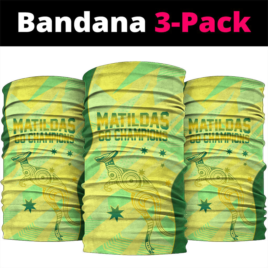 Matildas Australia Go Champions Neck Gaiter Indigenous Dot Art Kangaroo Southern Cross Stars