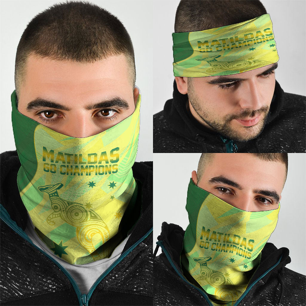 Matildas Australia Go Champions Neck Gaiter Indigenous Dot Art Kangaroo Southern Cross Stars