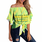 Matildas Australia Go Champions Off Shoulder Wrap Waist Top Indigenous Dot Art Kangaroo Southern Cross Stars