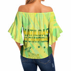 Matildas Australia Go Champions Off Shoulder Wrap Waist Top Indigenous Dot Art Kangaroo Southern Cross Stars