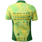 Matildas Australia Go Champions Polo Shirt Indigenous Dot Art Kangaroo Southern Cross Stars