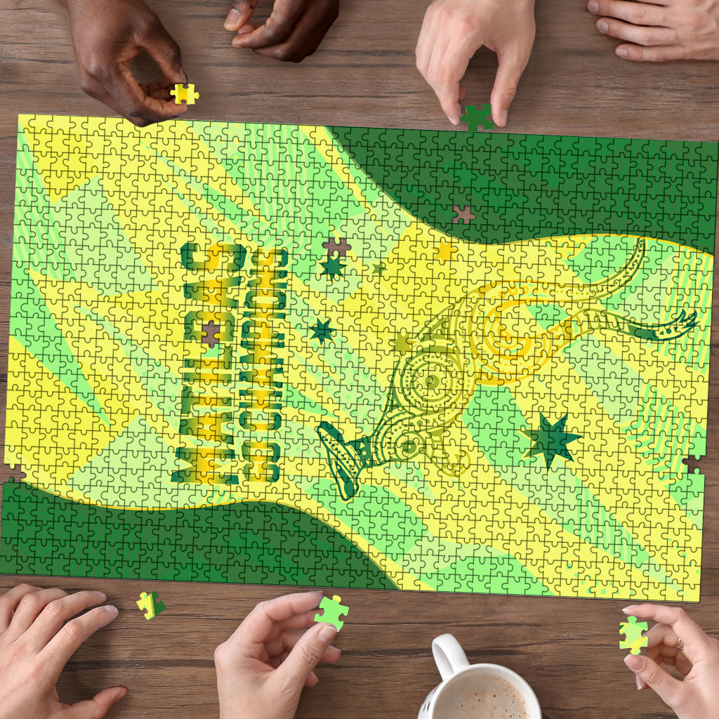 Matildas Australia Go Champions Puzzle Indigenous Dot Art Kangaroo Southern Cross Stars