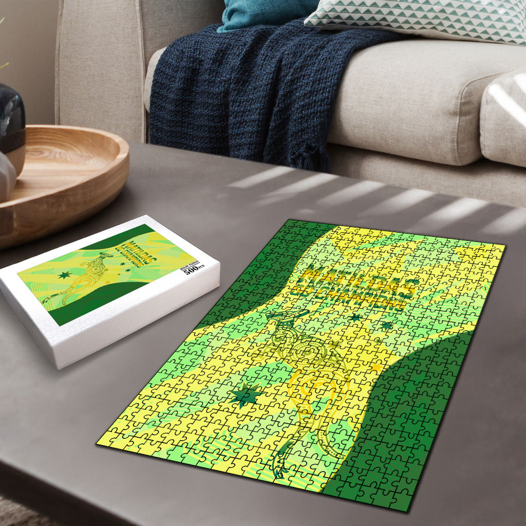 Matildas Australia Go Champions Puzzle Indigenous Dot Art Kangaroo Southern Cross Stars