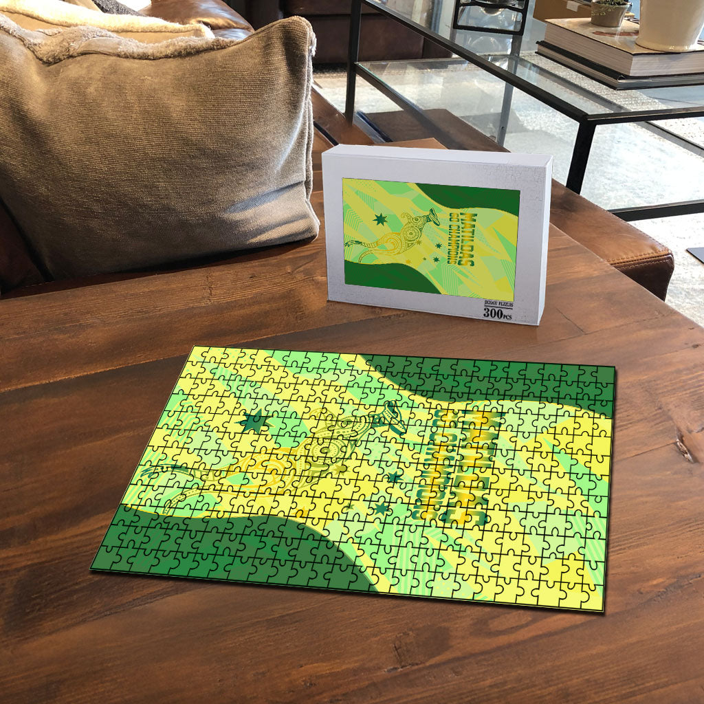 Matildas Australia Go Champions Puzzle Indigenous Dot Art Kangaroo Southern Cross Stars
