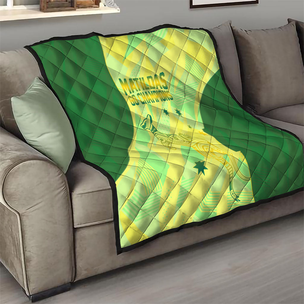 Matildas Australia Go Champions Quilt Indigenous Dot Art Kangaroo Southern Cross Stars