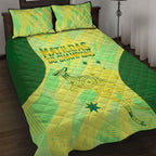 Matildas Australia Go Champions Quilt Bed Set Indigenous Dot Art Kangaroo Southern Cross Stars