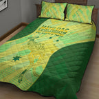 Matildas Australia Go Champions Quilt Bed Set Indigenous Dot Art Kangaroo Southern Cross Stars