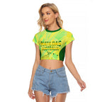 Matildas Australia Go Champions Raglan Cropped T Shirt Indigenous Dot Art Kangaroo Southern Cross Stars