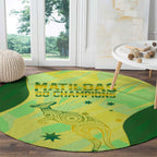 Matildas Australia Go Champions Round Carpet Indigenous Dot Art Kangaroo Southern Cross Stars