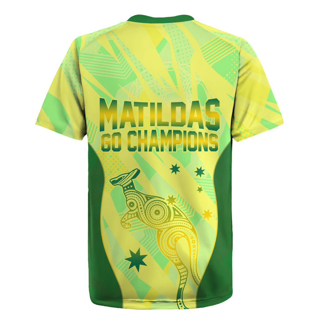 Matildas Australia Go Champions Rugby Jersey Indigenous Dot Art Kangaroo Southern Cross Stars