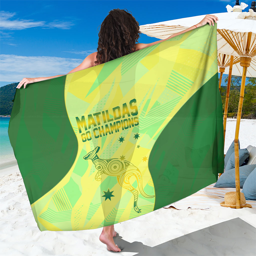 Matildas Australia Go Champions Sarong Indigenous Dot Art Kangaroo Southern Cross Stars