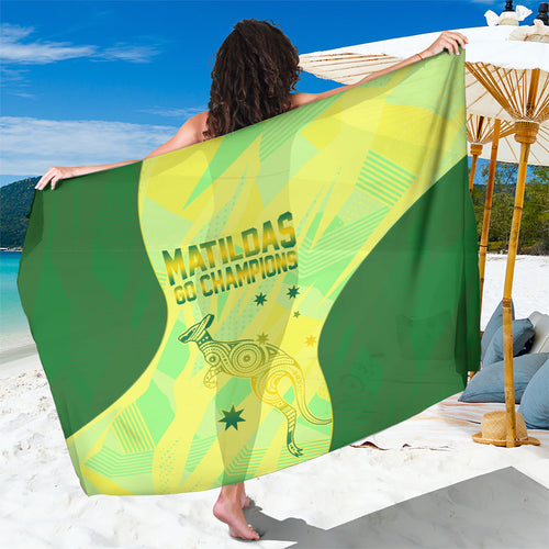 Matildas Australia Go Champions Sarong Indigenous Dot Art Kangaroo Southern Cross Stars