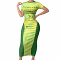 Matildas Australia Go Champions Short Sleeve Bodycon Dress Indigenous Dot Art Kangaroo Southern Cross Stars