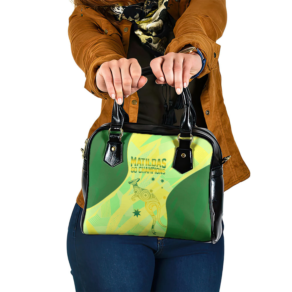 Matildas Australia Go Champions Shoulder Handbag Indigenous Dot Art Kangaroo Southern Cross Stars