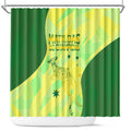 Matildas Australia Go Champions Shower Curtain Indigenous Dot Art Kangaroo Southern Cross Stars