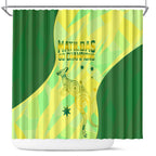 Matildas Australia Go Champions Shower Curtain Indigenous Dot Art Kangaroo Southern Cross Stars