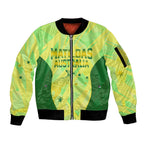 Matildas Australia Go Champions Sleeve Zip Bomber Jacket Indigenous Dot Art Kangaroo Southern Cross Stars