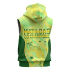 Matildas Australia Go Champions Sleeveless Hoodie Indigenous Dot Art Kangaroo Southern Cross Stars
