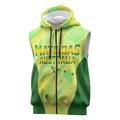 Matildas Australia Go Champions Sleeveless Zip Hoodie Indigenous Dot Art Kangaroo Southern Cross Stars