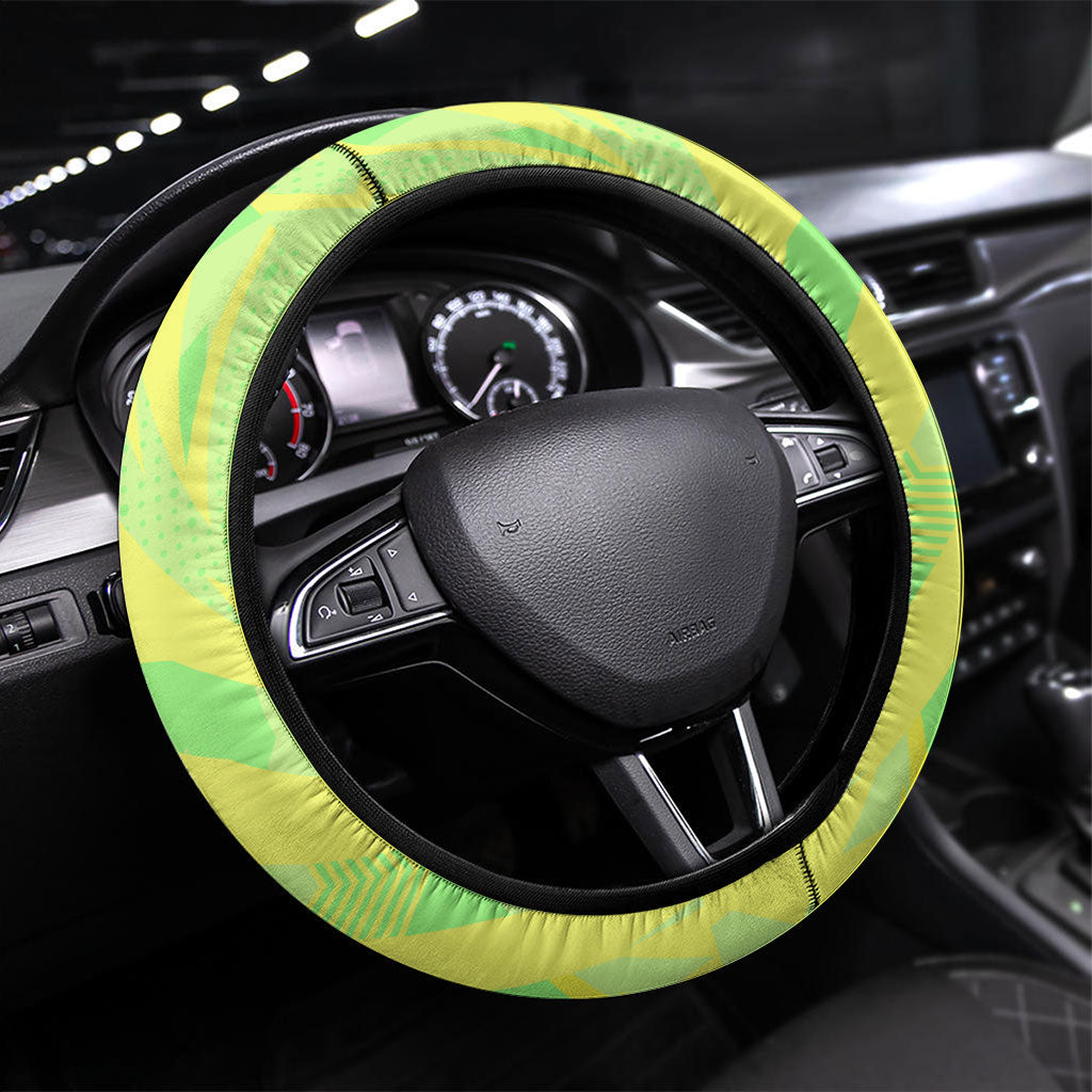 Matildas Australia Go Champions Steering Wheel Cover Indigenous Dot Art Kangaroo Southern Cross Stars