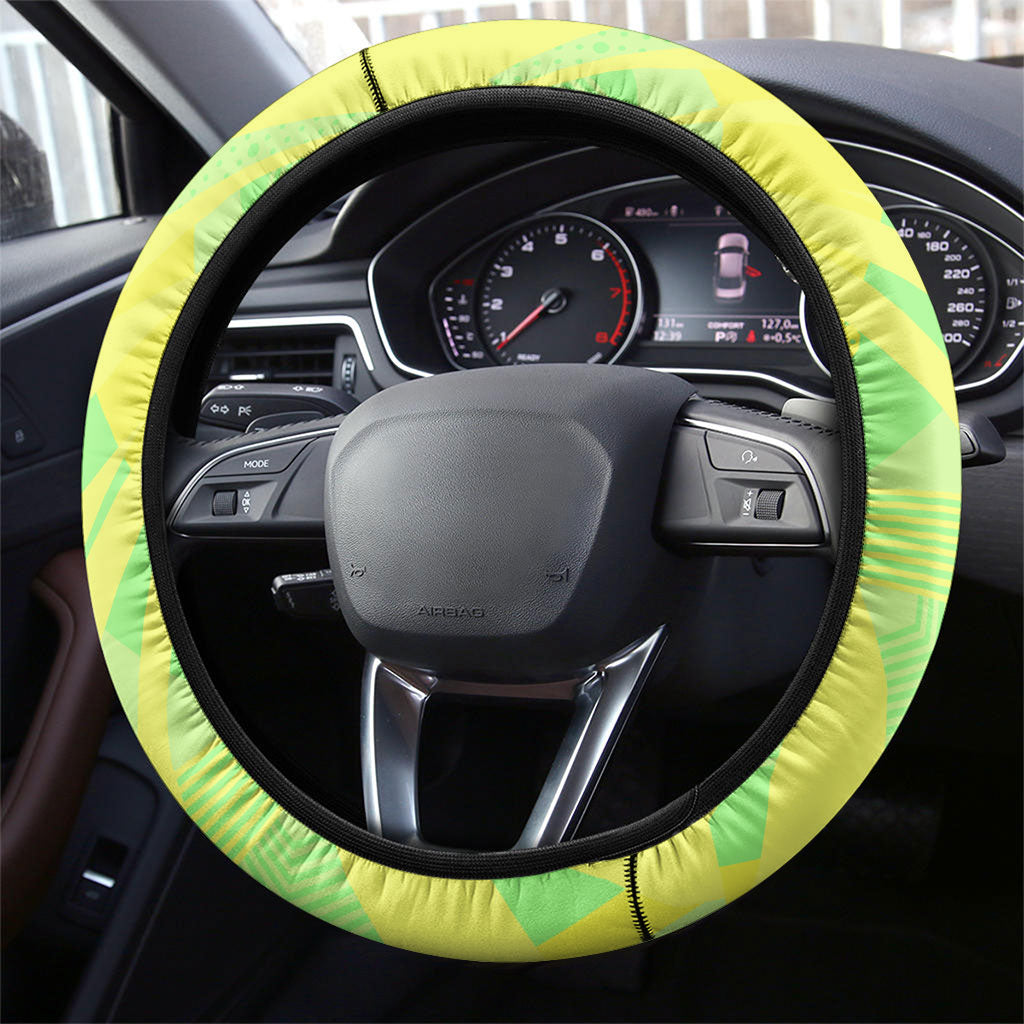 Matildas Australia Go Champions Steering Wheel Cover Indigenous Dot Art Kangaroo Southern Cross Stars
