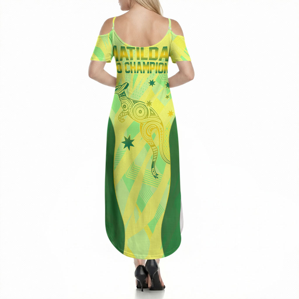 Matildas Australia Go Champions Summer Maxi Dress Indigenous Dot Art Kangaroo Southern Cross Stars