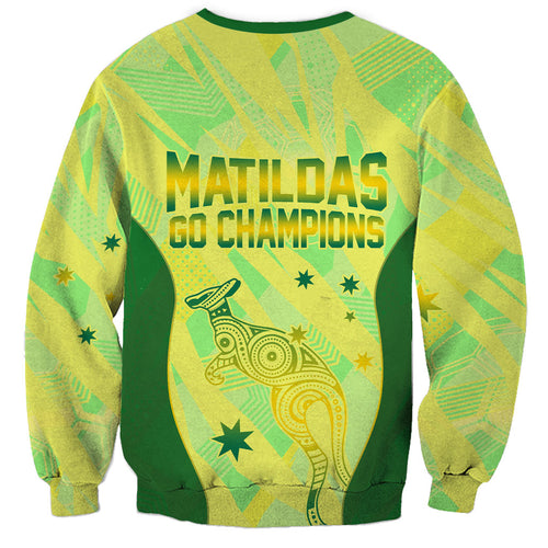 Matildas Australia Go Champions Sweatshirt Indigenous Dot Art Kangaroo Southern Cross Stars